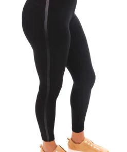 Lilia Clothing Detailed Sequins Leggings | Black | L1