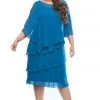 Layla Jones Tiered Chiffon Dress - Sapphire