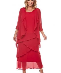 Layla Jones Layered Chiffon Dress & Jacket - Ruby Clothing