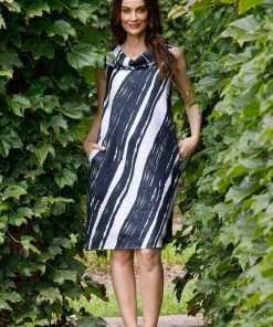 See Saw Linen Cowl Neck Dress | Wave | S Dresses