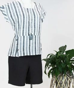 See Saw Drawstring Mid Linen Shorts - Aniseed