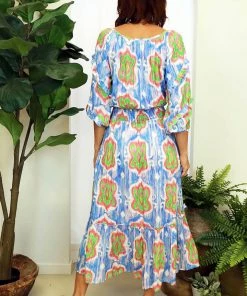 Lula Soul Curve & Plus Size Clothing Dallas Maxi Dress | Ocean | LS2