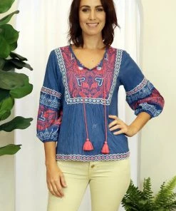 Lula Soul Clothing Tanika Top - Denim - LS14s