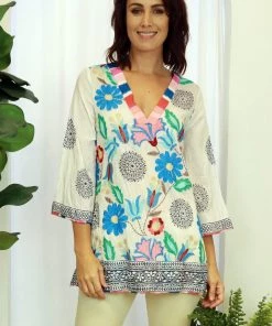 Lula Soul Tops Zane Tunic Top | White | LS11s