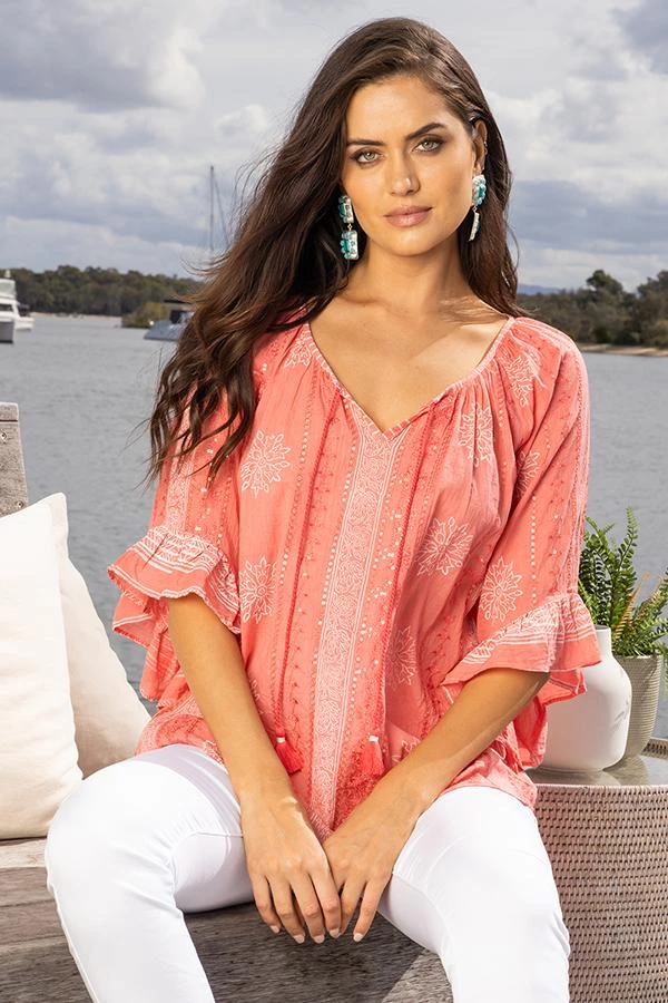 Lula Soul Alfie Top | Coral | LS17 Tops 1 Lula Soul Alfie Top | Coral | LS17 Tops