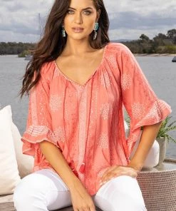 Lula Soul Alfie Top | Coral | LS17 Tops