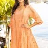 Lula Soul Dresses Melrose Linen Tiered Dress | Sunset | LS16s