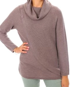 Maglia X Over Roll Neck Pull | Oak | MAG5 Knitwear/Jumpers