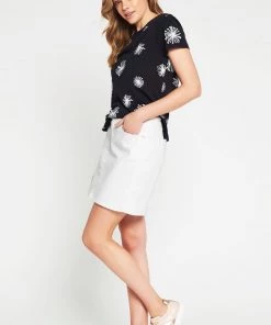 Mavi Alice Denim Skirt | White