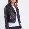 Hammock & Vine Embroidered Faux Leather Jacket | Black | HV7
