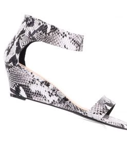Mollini Shoes Marsy Python Black And White Leather Shoe
