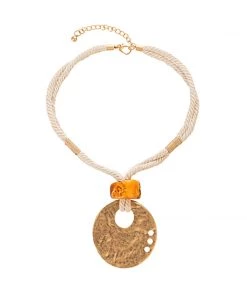 Blue Scarab Jewellery Roped Stone Necklace