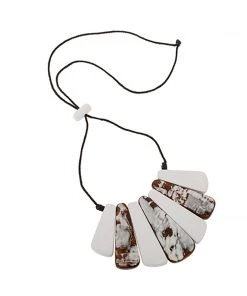 Blue Scarab White Rock Necklace Jewellery