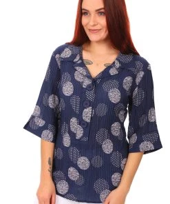 Spice Up Big Spot Navy Shirt Tops