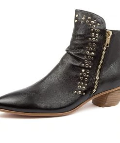 Django & Juliette Nuzzler Leather Ankle Boot | Black | DJ24