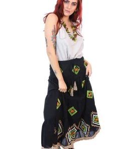 Naudic Skirts Tiered Skirt | Aztec Aari | S 6 Naudic Skirts Tiered Skirt | Aztec Aari | S