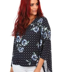 Joseph Ribkoff Navy Blooms Blouse - Navy Floral 6 Joseph Ribkoff Navy Blooms Blouse - Navy Floral