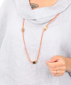Stellar Rose Jewellery Five Cubes Necklace - Orange