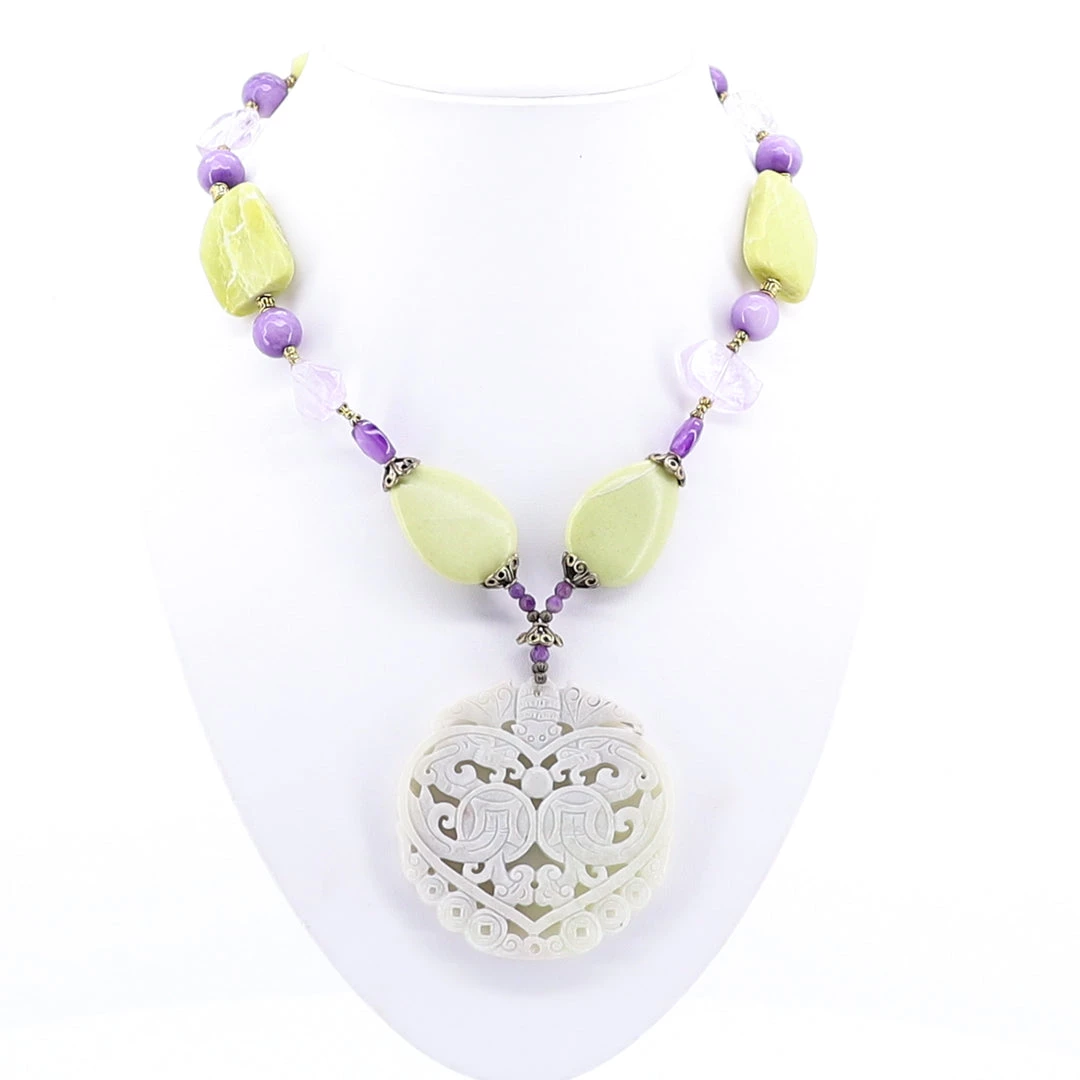 Jewellery Jade And Amethyst Necklace - Elfy - ELF6 2 Jewellery Jade And Amethyst Necklace - Elfy - ELF6