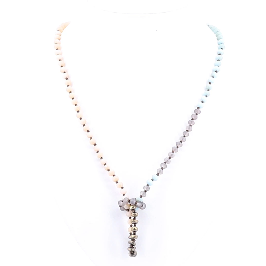 Stellar Rose Four Tone Necklace - Blue 1 Stellar Rose Four Tone Necklace - Blue