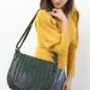 Modapelle Vintage Leather Scallop Bag- Emerald - ML41 Handbags