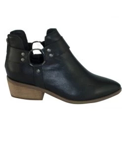 Human Oakley Leather Ankle Boots | Black | HS17 Shoes