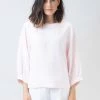 Naturals By O & J Clothing Round Neck Linen Top - Blush - OJ4