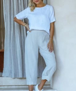 Naturals By O & J Natural Linen Pants | Sand | OJ7