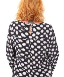 Olive Et Julie Clothing Round Neck Linen Top - Grey Spot - OJ4