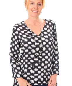 Olive Et Julie V Neck Long Sleeve Top - OJ5