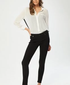 New London Olney Black Taper Jeans | NLJ16