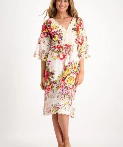 Naudic Rio Dress - Fiesta Print | White | ND8s