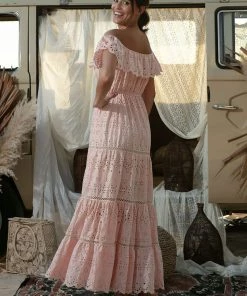 Miss June Wisteria Dress - Peach - M19 Dresses