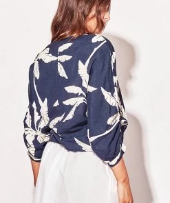 Solito Palm Seeker Wrap Top Linen