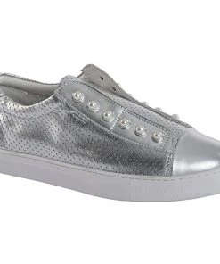 Hinako Pearl Perforated Sneaker | Silver | Hn2 Shoes