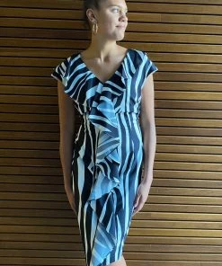 Pink Ruby Costa Rica Frill Dress - Zebra Print