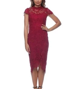 Pink Ruby Events Vivienne Cap Sleeve Dress | Magenta