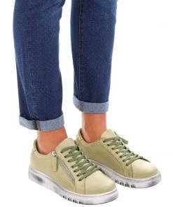 Rilassare Tatter Leather Sneaker | Khaki