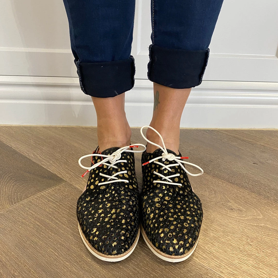 Rollie Shoes Slingback Punch Shoe | Gold Leopard 2 Rollie Shoes Slingback Punch Shoe | Gold Leopard