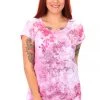 Zen Garden Round Neck Paisley Top | Pink | S