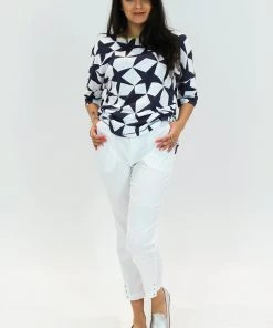 Foil Ring Cycle Eyelet Pants | White