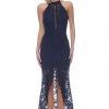 Romance Celestina Halter Maxi Dress - Navy-ROM24