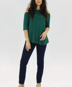 Freez Rosie Cold Shoulder Top - Emerald