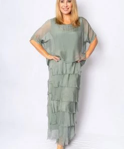 The Italian Closet Rowena Dress | Olive | Tic2 Clothing