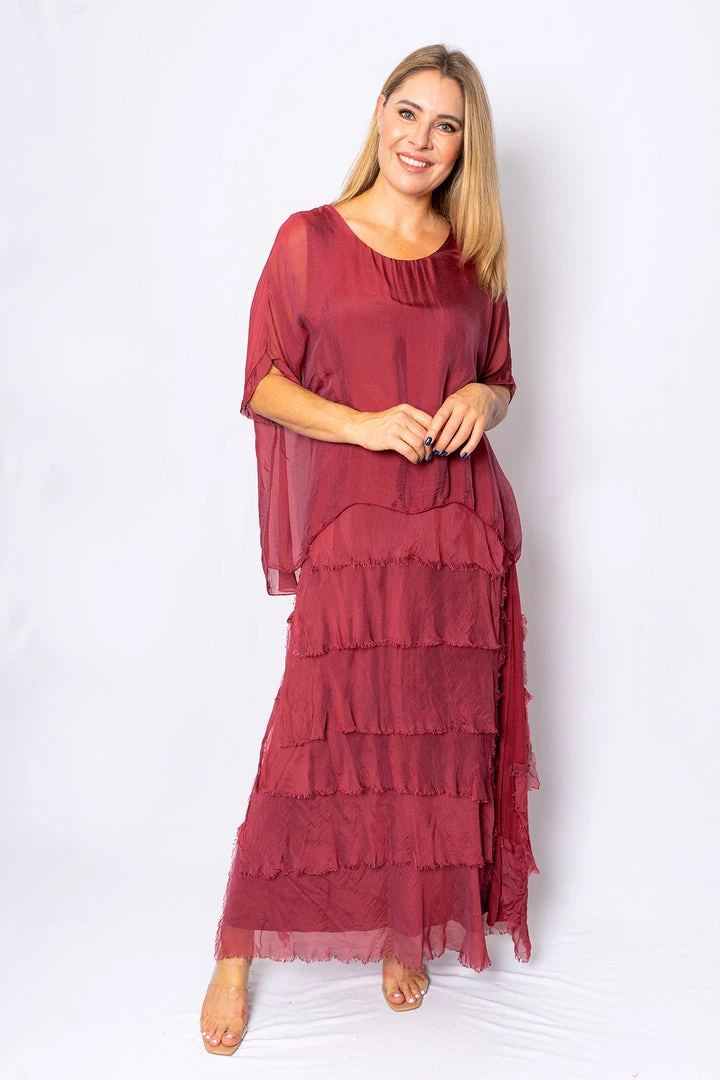 The Italian Closet Rowena Dress | Port Wine | Tic2 Clothing 1 The Italian Closet Rowena Dress | Port Wine | Tic2 Clothing