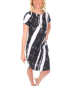 See Saw Linen Contour Dress | Wave | S