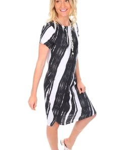 See Saw Linen Contour Dress | Wave | S