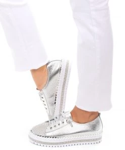 Ameise Sky Lace Up Sneaker | Silver | AM3 Shoes