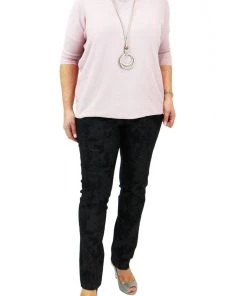 Up! Black With Silver Print Pants - Style No: 65080