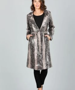 Brave & True Safari Trench Coat | Beige Snake Jackets/Coats